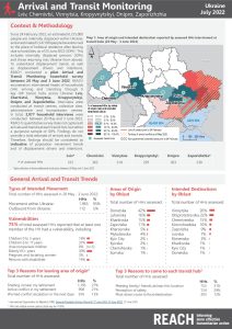 REACH Ukraine Arrival and Transit Monitoring Factsheet (Round 1, July 2022)