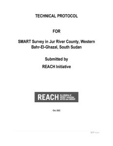 REACH South Sudan Jur River County SMART Survey Terms of Reference - November 2022