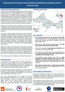 IMPACT NRC-AHN Post Distribution Monitoring Baseline Factsheet in Garissa County, Nov 2022