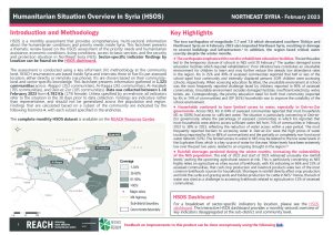 Humanitarian Situation Overview in Northeast Syria – February 2023