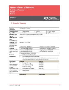 REACH Moldova Rental Market Assessment 2023 Terms of Reference
