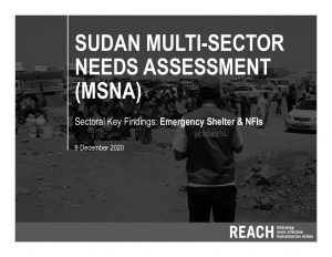 2020 Multi-Sectoral Needs Assessment, Key Findings Presentation, SNFI, Sudan