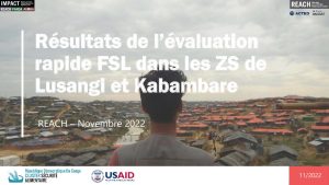 Evaluations rapides de la sécurité alimentaire dans les ZS de Lusangi et Kabambare, présentation, novembre 2022