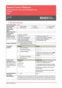REACH Libya Wheat Supply Chain Rapid Assessment - Terms of Reference - April 2022