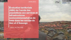 REACH Mali Evaluation territoriale dans les cercles de Gao et d’Ansongo, Présentation des résultats de l’évaluation (janvier – mars 2022)