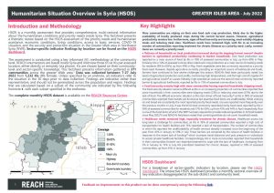 Humanitarian Situation Overview in Greater Idleb – July 2022