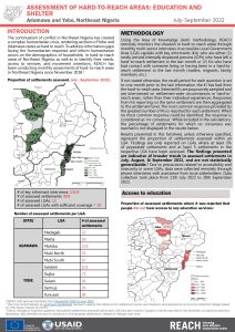 Humanitarian Situation Monitoring in Northeast Nigeria: Education and Shelter Factsheet, September 2022
