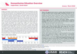 Humanitarian Situation Overview, Jonglei State, January-March 2022
