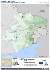 UKR Map East Ukraine Number Of Registered IDPs 10 JAN 2019 A4