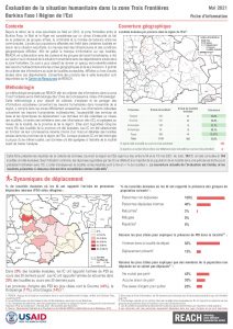Evaluation de la situation humanitaire dans la zone Trois Frontières, Région de l’Est (Burkina Faso), factsheet – Mai 2021