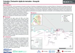 Hoja informativa de la evaluación rápida de mercados en Arauquita, Colombia - Abril 2021