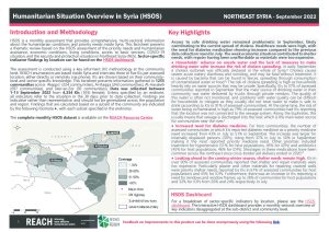 Humanitarian Situation Overview in Northeast Syria – September 2022