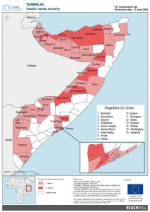 REACH Somalia Map Somalia STM DSA3 Health Severity 12 June 2020