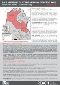 REACH Iraq Returns and Durable Solutions (ReDS) - Governorate Profiles Salah al-Din February 2023