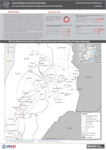 Suivi de la situation humanitaire, Crise du Rutshuru, carte des dynamiques de déplacement, aout 2022