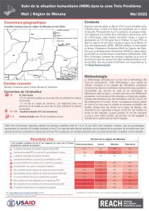 REACH Mali Suivi de la situation humanitaire dans la zone frontalière, Région de Ménaka, Fiche d’information (5-30 mai 2022)