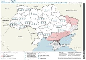 Collective Site Monitoring (CSM). Round 2, July 2022. Urgent Needs map. UA