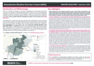 Humanitarian Situation Overview in Greater Idleb – September 2022