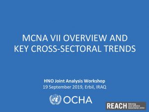 Iraq MCNA VII Preliminary Findings Joint Analysis Workshop