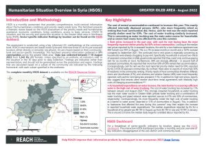 Humanitarian Situation Overview in Greater Idleb – August 2022