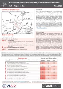 REACH Mali Suivi de la situation humanitaire dans la zone frontalière, Région de Gao, Factsheet (9-30 mars 2022)