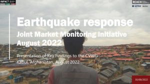Afghanistan Earthquake JMMI, Key Findings - August 2022