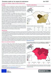 Evaluation Moyens de subsistance, Province de l'Oudalan, Burkina Faso, Avril 2021