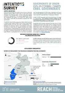 Governorate of origin intentions suvery factsheet, Iraq - March 2020