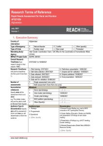 REACH AFG Terms of Reference for the Rapid Needs Assessment in Herat and Kunduz, July 2021