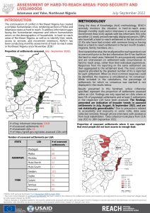 Humanitarian Situation Monitoring in Northeast Nigeria: Food Security and Livelihood Factsheet, September 2022