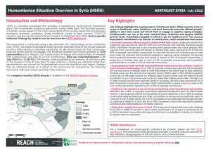 Humanitarian Situation Overview in Northeast Syria – July 2022