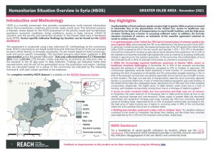 Humanitarian Situation Overview in Northwest Syria Greater Idleb Area – November 2021