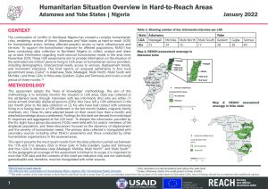 Humanitarian Situation Overview in Hard-to-Reach Areas, Adamawa and Yobe States, Nigeria, January 2022