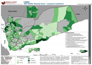 YEM - MAP - 2021 Shelter Severity Score: Long-term assistance