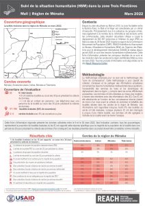 REACH Mali Suivi de la situation humanitaire dans la zone frontalière, Région de Ménaka, Factsheet (9-30 mars 2021)
