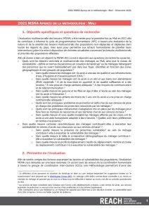 Evaluation Multisectorielle des besoins (MSNA), Note méthodologique, Mali – Juillet 2021