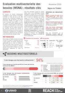 Evaluation multisectorielle des besoins à Tillabéri, Niger, fiches d’information – novembre 2020