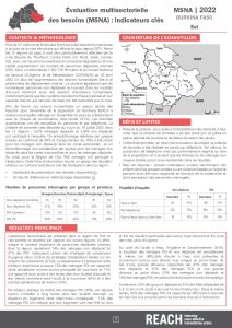 Factsheet MSNA pour la région de l'Est