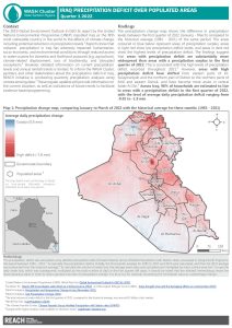 Precipitation Deficit Over Populated Areas in Iraq, Quarter 1 2022