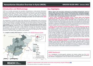 Humanitarian Situation Overview in Greater Idleb – January 2022
