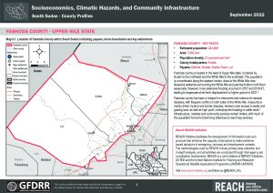 REACH South Sudan - Socioeconomic, Climatic Hazards, and Community Infrastructure County Profile, Fashoda, September 2022