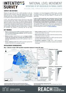 National level movement intentions of IDP households in formal camps factsheet, Iraq – March 2020