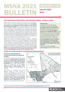 Evaluation Multisectorielle des besoins (MSNA), Bulletin, Mali – Juillet 2021