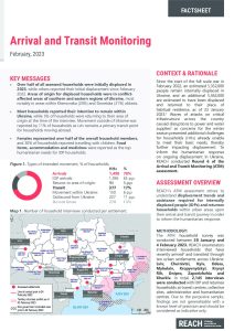 REACH Ukraine Arrival and Transit Monitoring Factsheet (Round 6, February 2023)