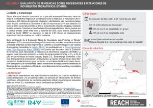 Evaluación de Tendencias sobre Necesidades e Intenciones de Movimientos Migratorios (ETNIMM) Colombia - Hoja informativa. Ronda 8. Julio 2021