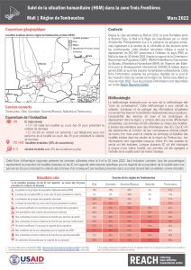 REACH Mali Suivi de la situation humanitaire dans la zone frontalière, Région de Tombouctou, Fiche d’information (9-30 mars 2022)