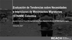 Evaluación de Tendencias sobre Necesidades e Intenciones de Movimientos Migratorios (ETNIMM), presentación de la reunión mensual del Grupo Interagencial sobre Flujos Migratorios Mixtos (GIFMM), Bogotá y región -  junio 2021