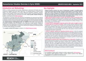 Humanitarian Situation Overview in Northwest Syria Greater Idleb Area– September 2021