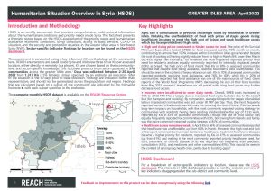 Humanitarian Situation Overview in Greater Idleb – April 2022
