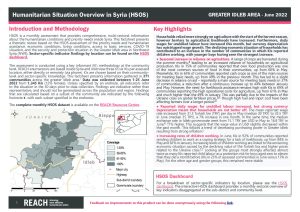 Humanitarian Situation Overview in Greater Idleb – June 2022